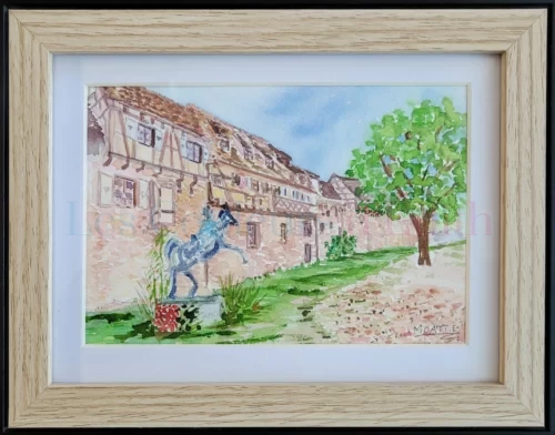 120 rempart de la cour des Bergers avec sa tour défensive et maisons à colombage du XVI ème siècle