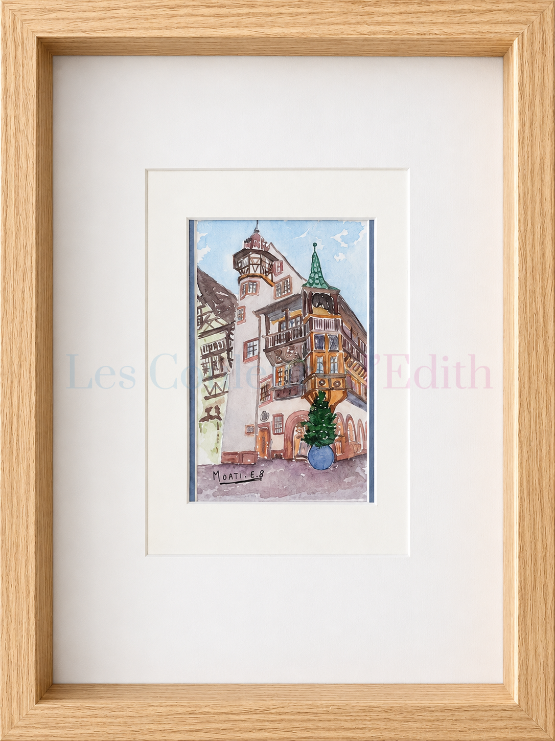 140 Renaissance architecturale avec son oriel d’angle et sa tourelle octogonale et peintures murales à Colmar